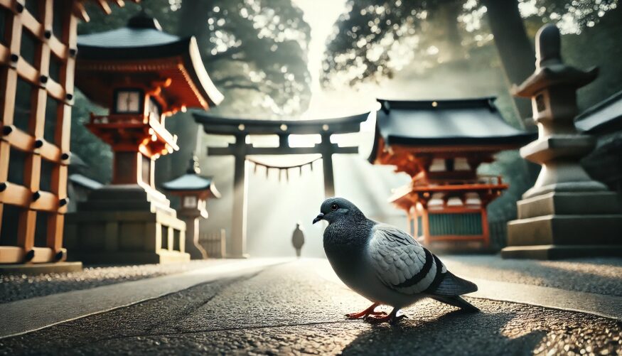 神社ハト