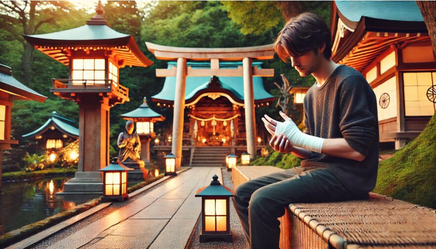 神社 怪我